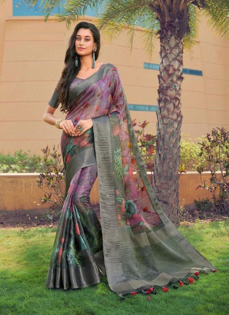 Purple Colour Chapai Vol 6 Joh Rivaj New Latest Printed Ethnic Wear Chapa Silk Saree Collection 11009